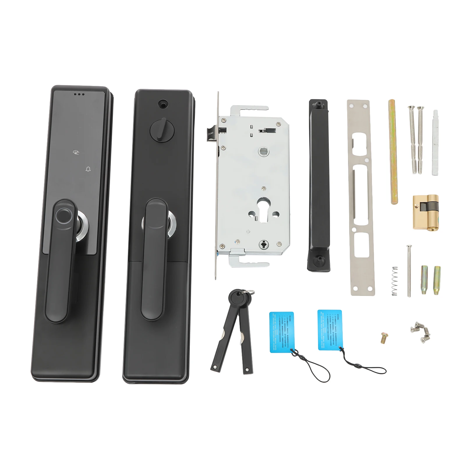 Fingerprint Door Lock, Aluminum Alloy Smart Door Lock with a Handle, Smart Door Lock for homes, apartments, hotels, office
Fingerprint Door Lock, Aluminum Alloy Smart Door Lock with a Handle, Smart Door Lock for homes, apartments, hotels, office