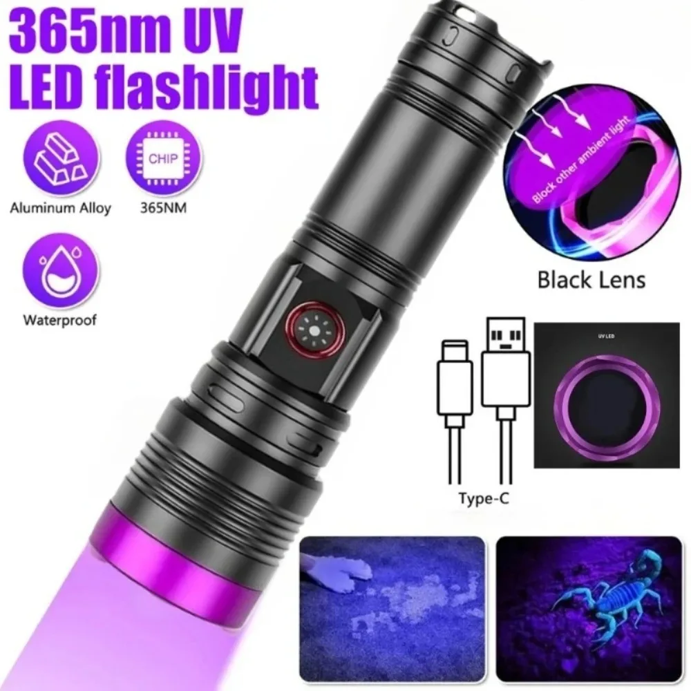 Мощный УФ-фонарь 365 нм с USB-зарядкой, черный свет, для проверки на флуоресценцию, обнаружения мочи животных, отверждения смол
Мощный УФ-фонарь 365 нм с USB-зарядкой, черный свет, для проверки на флуоресценцию, обнаружения мочи животных, отверждения смол