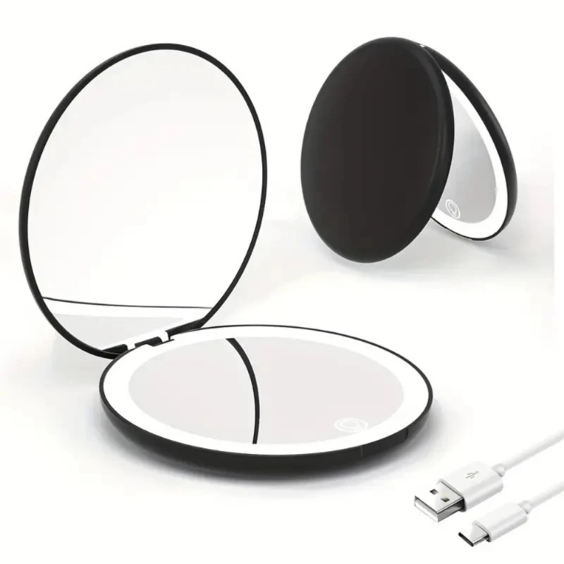 2X/5X Magnifying LED Makeup Mirror with Dual-Side Lighting, Compact Folding Design, Portable for Travel, Purse, Pocket, Home Use
2X/5X Magnifying LED Makeup Mirror with Dual-Side Lighting, Compact Folding Design, Portable for Travel, Purse, Pocket, Home Use