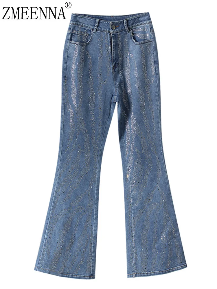 ZMEENNA Women's Sparkly Flared Jeans With Embellishments Trendy High Waist Pants Stylish Stretch Bell Bottoms Fashionable ZM772
ZMEENNA Women's Sparkly Flared Jeans With Embellishments Trendy High Waist Pants Stylish Stretch Bell Bottoms Fashionable ZM772