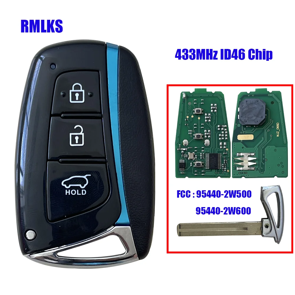 Car Remote Smart Key Fit For Hyundai 95440-2W600 Santa Fe IX45 433MHz ID46 PCF7945 Chip TOY40 Emergency Key Blade
Car Remote Smart Key Fit For Hyundai 95440-2W600 Santa Fe IX45 433MHz ID46 PCF7945 Chip TOY40 Emergency Key Blade