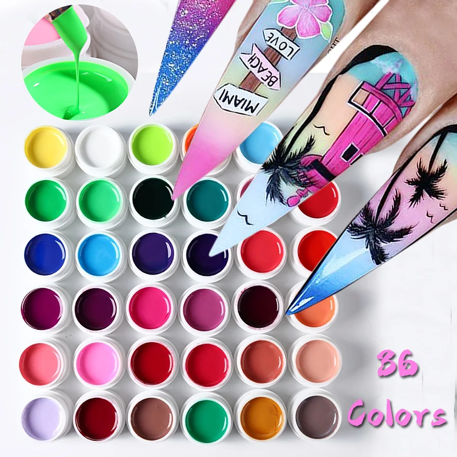 36 Bottles Colorful Nail Painting Gel Polish DIY Drawing Nail Art Varnish Semi Permanent Soak Off LED/UV Gel Nail Polish Lacquer
36 Bottles Colorful Nail Painting Gel Polish DIY Drawing Nail Art Varnish Semi Permanent Soak Off LED/UV Gel Nail Polish Lacquer