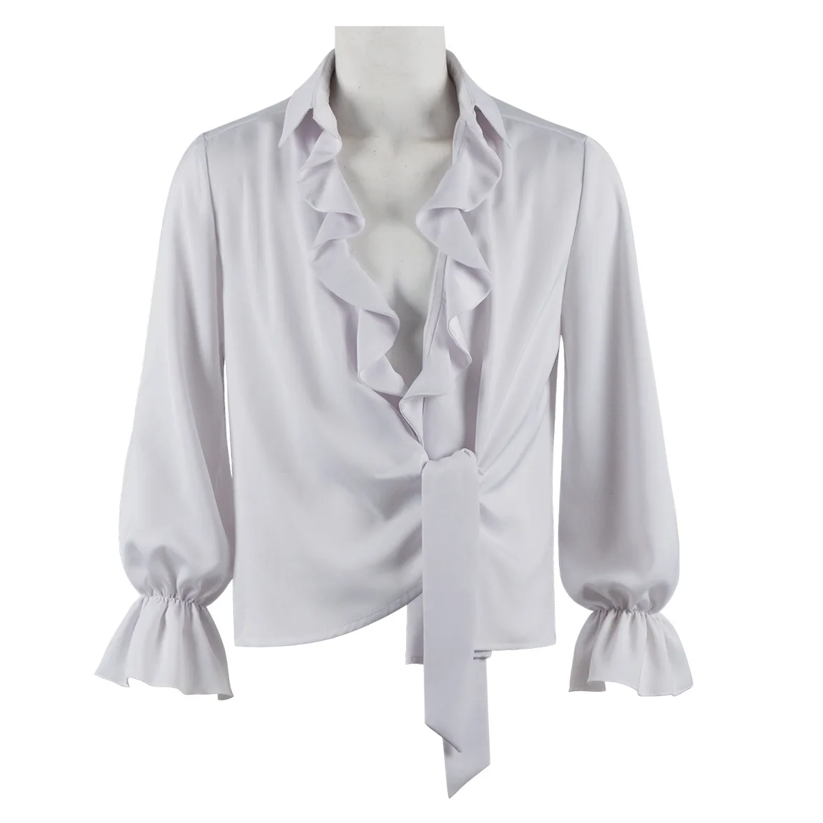 White Pirate Shirt for Men Medieval Style Viking Prince Ruffles Collar Blouse Tops
White Pirate Shirt for Men Medieval Style Viking Prince Ruffles Collar Blouse Tops