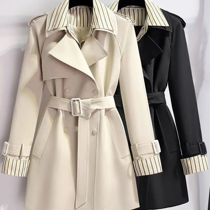 Fake Windbreakers Coat Women's Overcoat 2024 New Spring Autumn Fashion Loose Medium Long Belt Double-Breasted Trench Coat
Fake Windbreakers Coat Women's Overcoat 2024 New Spring Autumn Fashion Loose Medium Long Belt Double-Breasted Trench Coat