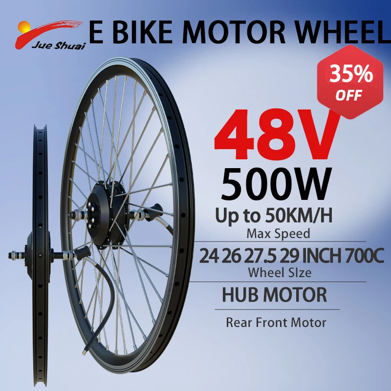 500W 48V High Speed Electric Brushless Motor Wheel Front Hub / Rear Hub Motor for 20/24/26/27.5/29 Inch 700C Size Bicycle
500W 48V High Speed Electric Brushless Motor Wheel Front Hub / Rear Hub Motor for 20/24/26/27.5/29 Inch 700C Size Bicycle