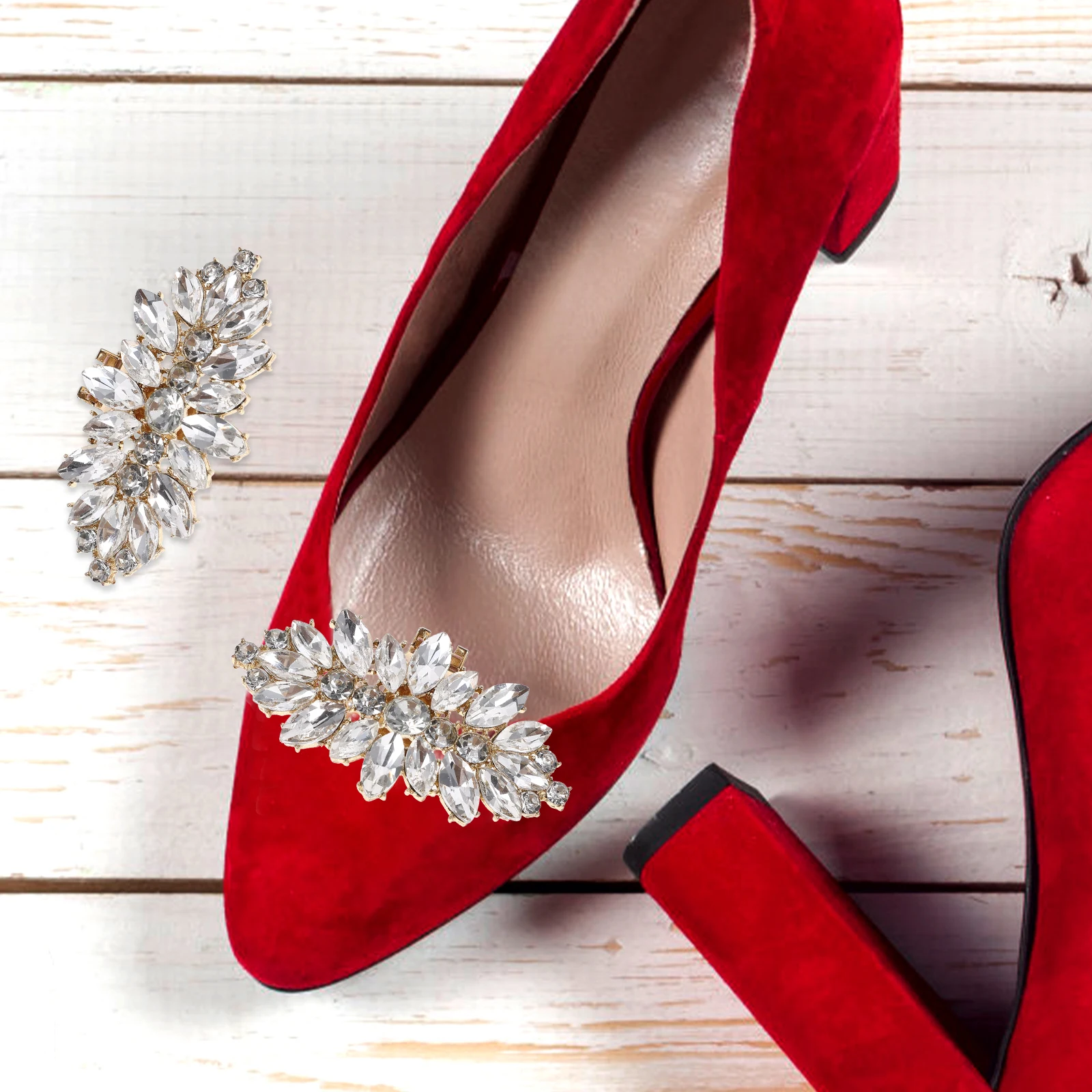 2 Pcs Rhinestone Buckle Shoe Clips Detachable Embellishments Crystal Decorations Bridal Accessories Women Shoes Pumps Heels
2 Pcs Rhinestone Buckle Shoe Clips Detachable Embellishments Crystal Decorations Bridal Accessories Women Shoes Pumps Heels