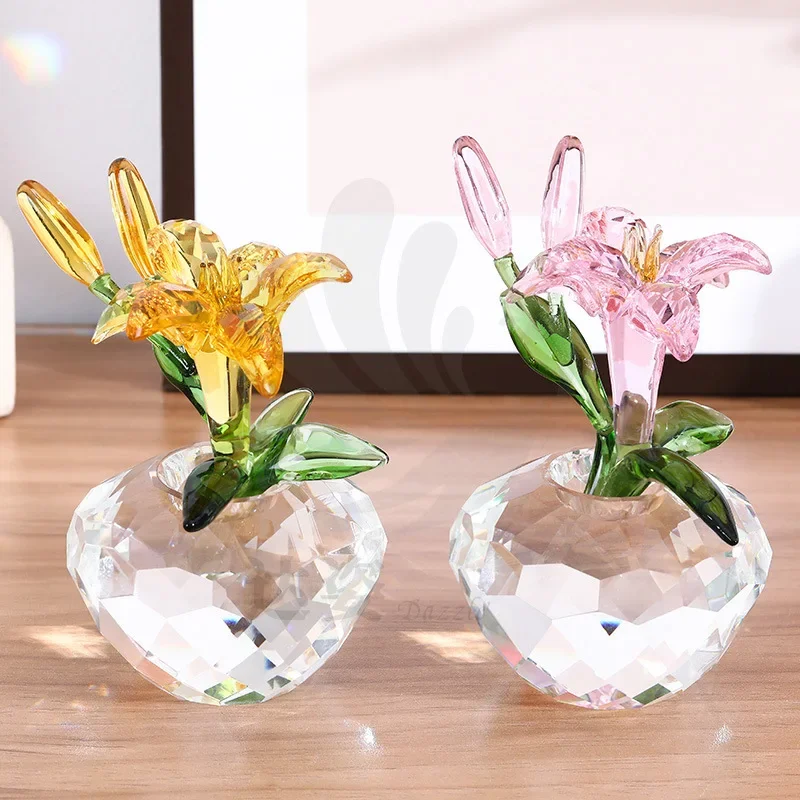 Crystal Lilies Scandinavian Light Luxury Living Room Decorations Crystal Glass Vase Ornaments Wedding Gift Crystal Crafts
Crystal Lilies Scandinavian Light Luxury Living Room Decorations Crystal Glass Vase Ornaments Wedding Gift Crystal Crafts