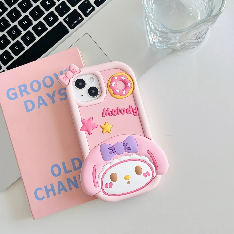 3D Cute Silicone Phone Case for Apple iPhone 11 12 13 14 Pro Max Pink Cover with Sanrio's My Melody Doughnut Girl Designs
3D Cute Silicone Phone Case for Apple iPhone 11 12 13 14 Pro Max Pink Cover with Sanrio's My Melody Doughnut Girl Designs