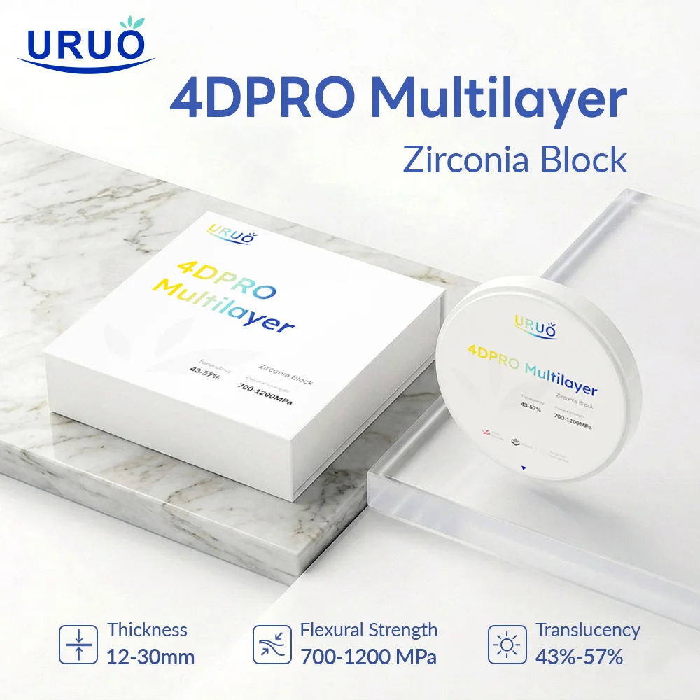 Dental Laboratory Material Zirconia Block 4D PRO Multilayer Zirconia Disc 98mm Layer Open System For CAD/CAM Dental Lab Material
Dental Laboratory Material Zirconia Block 4D PRO Multilayer Zirconia Disc 98mm Layer Open System For CAD/CAM Dental Lab Material