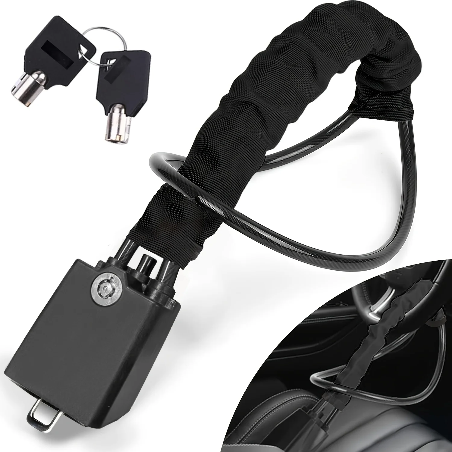 Steering Wheel Lock, Car Seat Belt Lock with 2 Keys, Double Car Anti Theft Device, Fits Most Vehicles, Trucks, SUVs, and Vans
Steering Wheel Lock, Car Seat Belt Lock with 2 Keys, Double Car Anti Theft Device, Fits Most Vehicles, Trucks, SUVs, and Vans