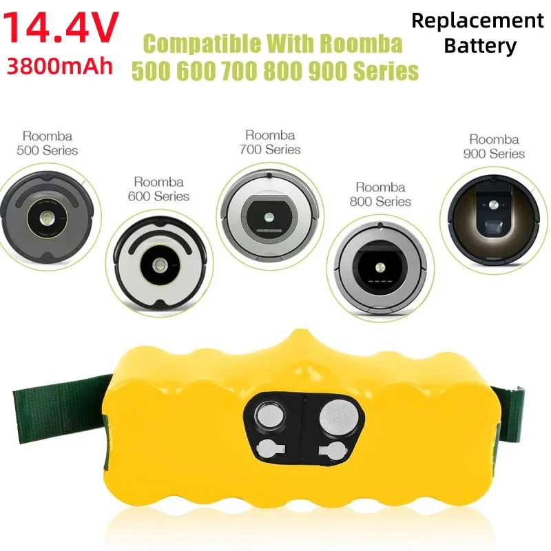 For iRobot Roomba Battery Replacement 14.4V 3800mAh 500 600 700 800 900 Series 620 650 770 780 580 550 560
For iRobot Roomba Battery Replacement 14.4V 3800mAh 500 600 700 800 900 Series 620 650 770 780 580 550 560