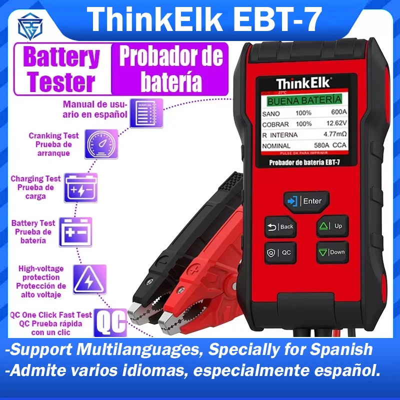 Тестер батареи Thinkelk Ebt-7, литиевая батарея 12 В, разрешение, зарядка, контроль качества, быстрый тест, анализатор автомобильных батарей, тест на разрядку 12–24 В для автомобилей, грузовиков, мотоциклов...
Тестер батареи Thinkelk Ebt-7, литиевая батарея 12 В, разрешение, зарядка, контроль качества, быстрый тест, анализатор автомобильных батарей, тест на разрядку 12–24 В для автомобилей, грузовиков, мотоциклов...