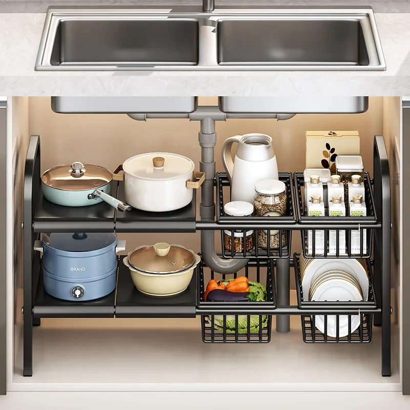 Kitchen Under Sink Adjustable Pot Rack Multifunctional Dish Pans Snacks Cookware Storage Rack Countertop Cabinet Storage Basket
Kitchen Under Sink Adjustable Pot Rack Multifunctional Dish Pans Snacks Cookware Storage Rack Countertop Cabinet Storage Basket