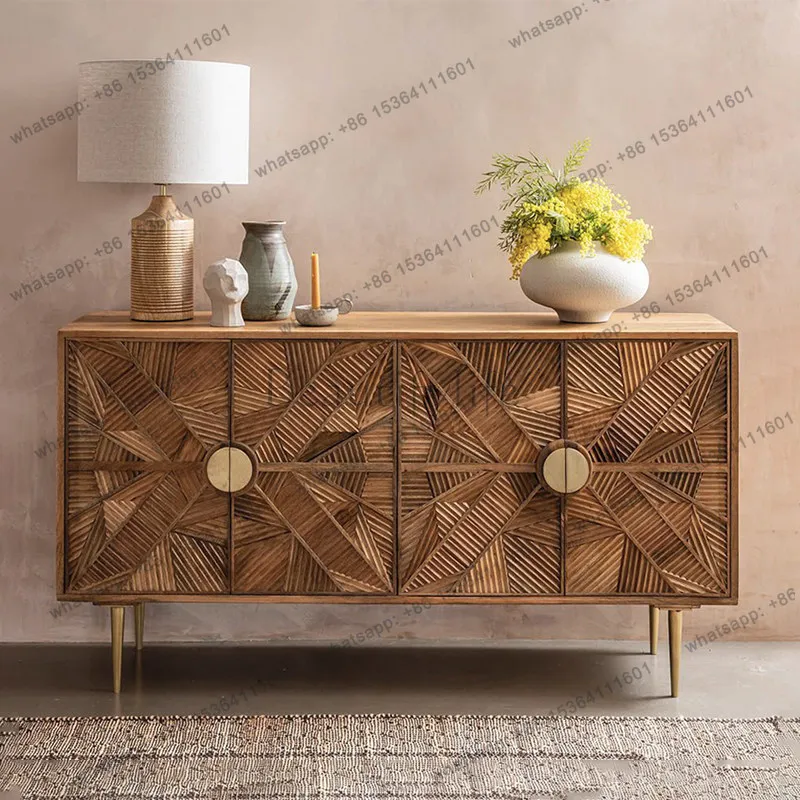 American retro solid wood porch cabinet living room creative carving storage decorative cabinet
American retro solid wood porch cabinet living room creative carving storage decorative cabinet