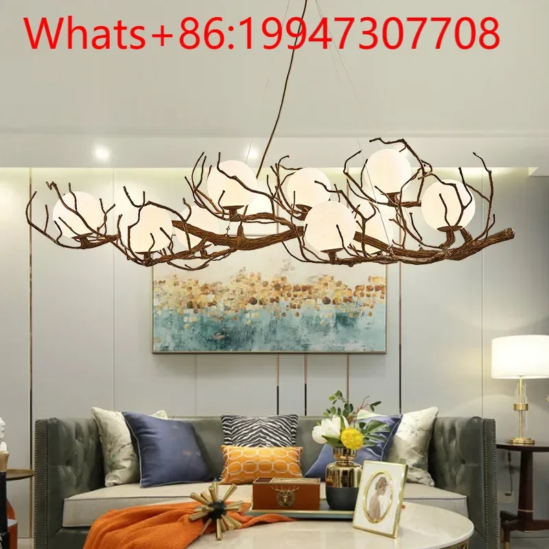 Home Silent Wind Branches Shape Retro Chandelier Handwoven Linen Lampshade Tea Room Courtyard Natural Light.
Home Silent Wind Branches Shape Retro Chandelier Handwoven Linen Lampshade Tea Room Courtyard Natural Light.