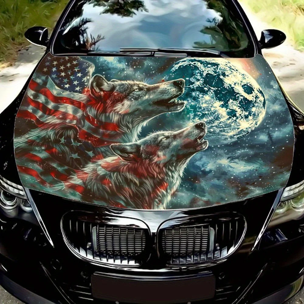 Wolves of the Stars and Stripes on a Moonlit Night car vinyl wraps, vinyl car hood graphics, Wild Charm graphics decal
Wolves of the Stars and Stripes on a Moonlit Night car vinyl wraps, vinyl car hood graphics, Wild Charm graphics decal