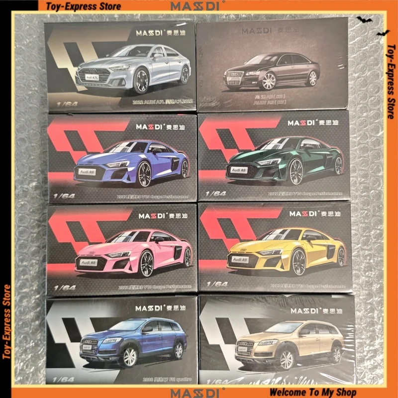 Коллекционная модель автомобиля Massdi Audi 1/64: Audi R8 V10 Coupe Performance, A8, Q7. Литая под давлением статическая модель из сплава. Подарочная коробка.
Коллекционная модель автомобиля Massdi Audi 1/64: Audi R8 V10 Coupe Performance, A8, Q7. Литая под давлением статическая модель из сплава. Подарочная коробка.