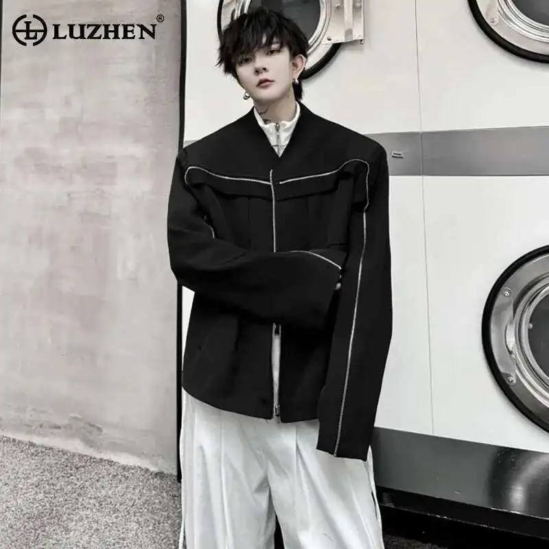 LUZHEN Plain 2025 Zipper Jackets Splicing Design Fashion Spring Stylish Loose Streetwear Korean High Quality Men's Coats LZ9186
LUZHEN Plain 2025 Zipper Jackets Splicing Design Fashion Spring Stylish Loose Streetwear Korean High Quality Men's Coats LZ9186