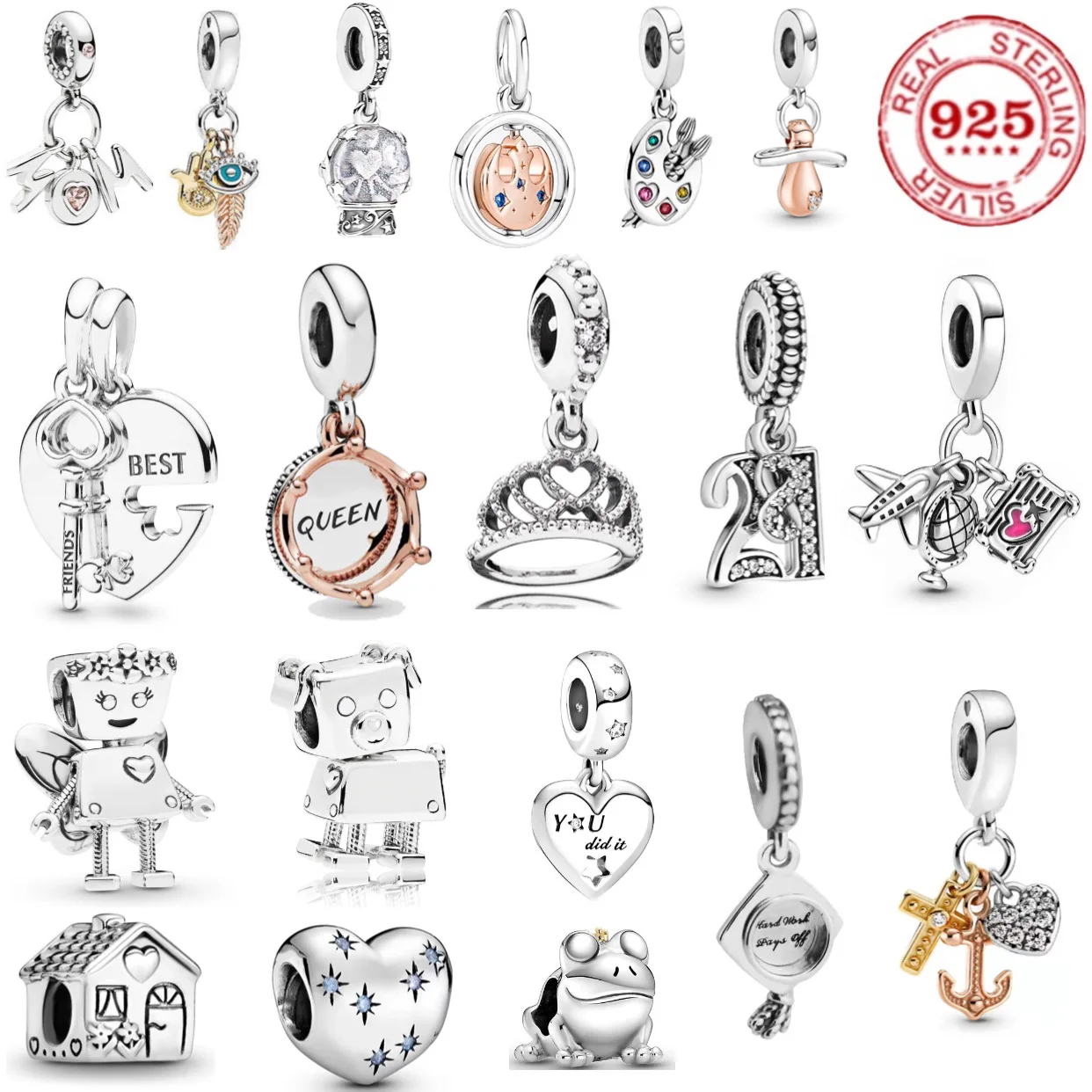 Romantic sweet 100%925sterling silver Love Mom Crystal Ball Crown Painting Multiple beads women DIY Bracelet Jewelry accessories
Romantic sweet 100%925sterling silver Love Mom Crystal Ball Crown Painting Multiple beads women DIY Bracelet Jewelry accessories