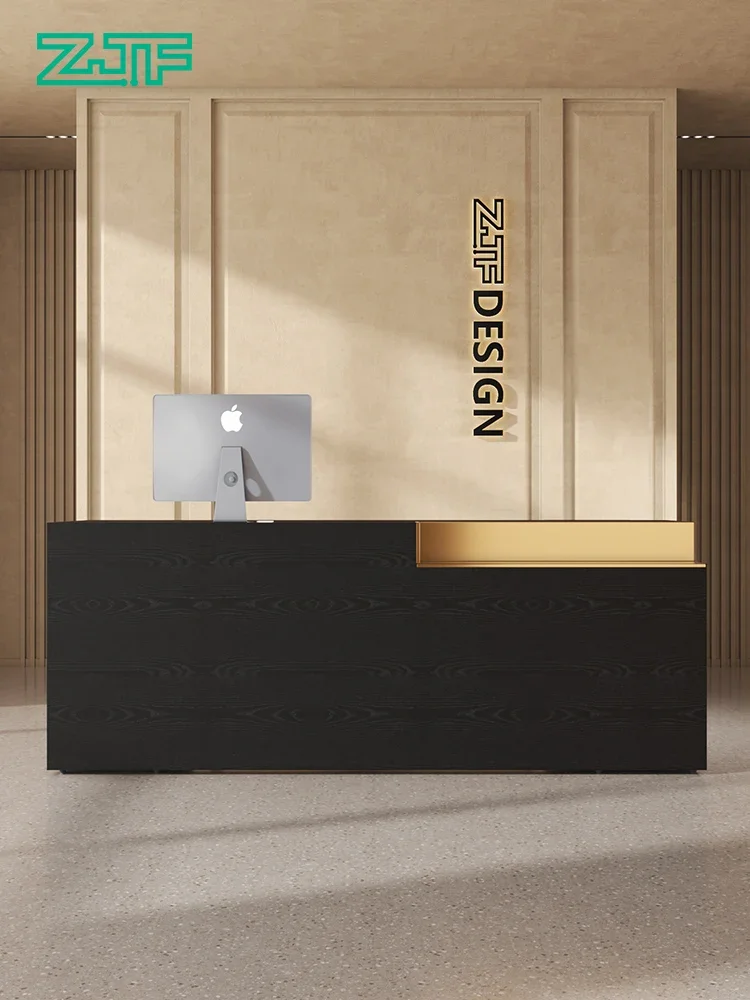 Light Luxury Cashier Counter Company Office Reception Table Hotel L-Type Black Reception Desk
Light Luxury Cashier Counter Company Office Reception Table Hotel L-Type Black Reception Desk