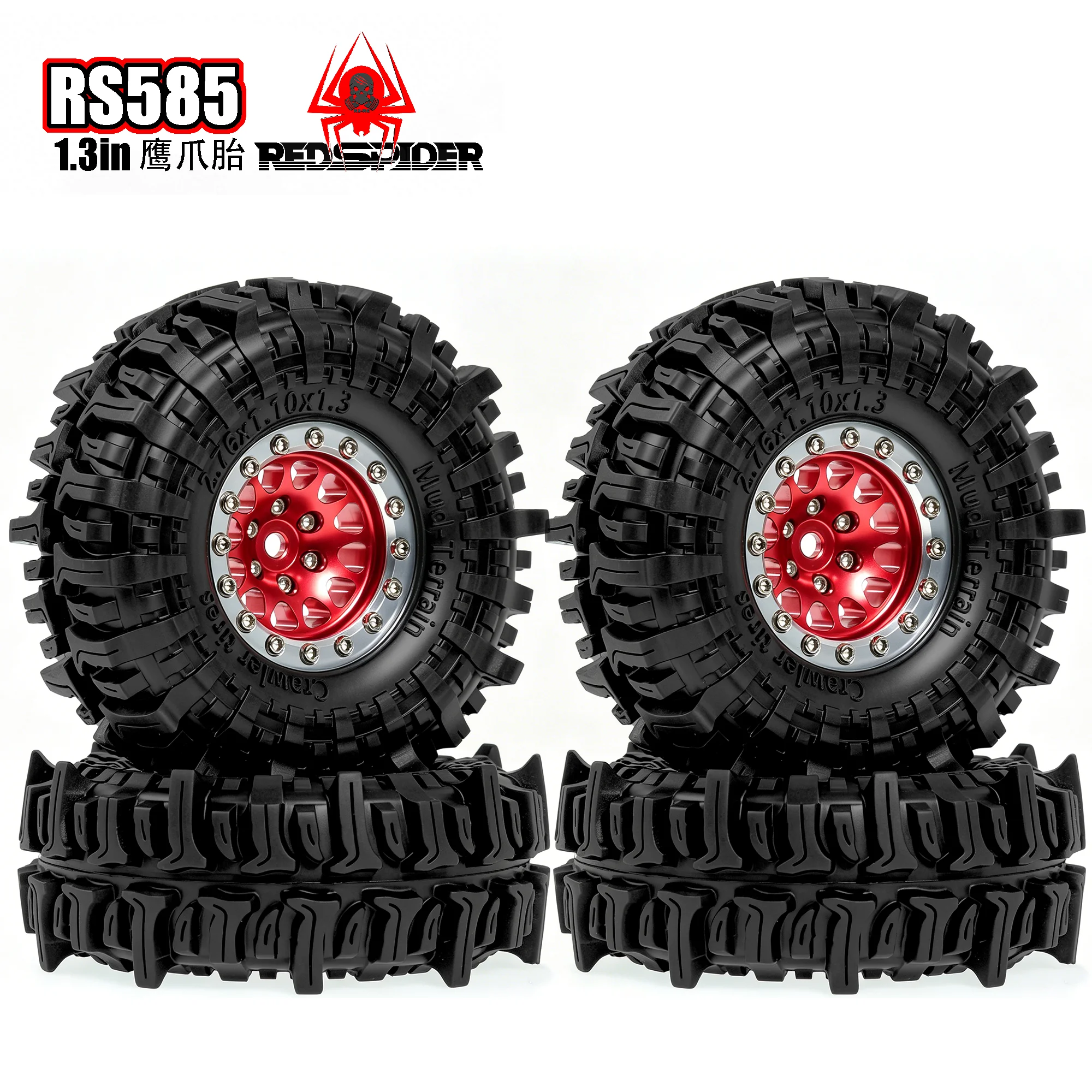ED SPIDER 1.3 Beadlock Wheels and Tires OD 70mm 4pcs for 1/18 1/24 TRX4M SCX24 AX24 FCX18 FCX24 RC Crawler Car
ED SPIDER 1.3 Beadlock Wheels and Tires OD 70mm 4pcs for 1/18 1/24 TRX4M SCX24 AX24 FCX18 FCX24 RC Crawler Car