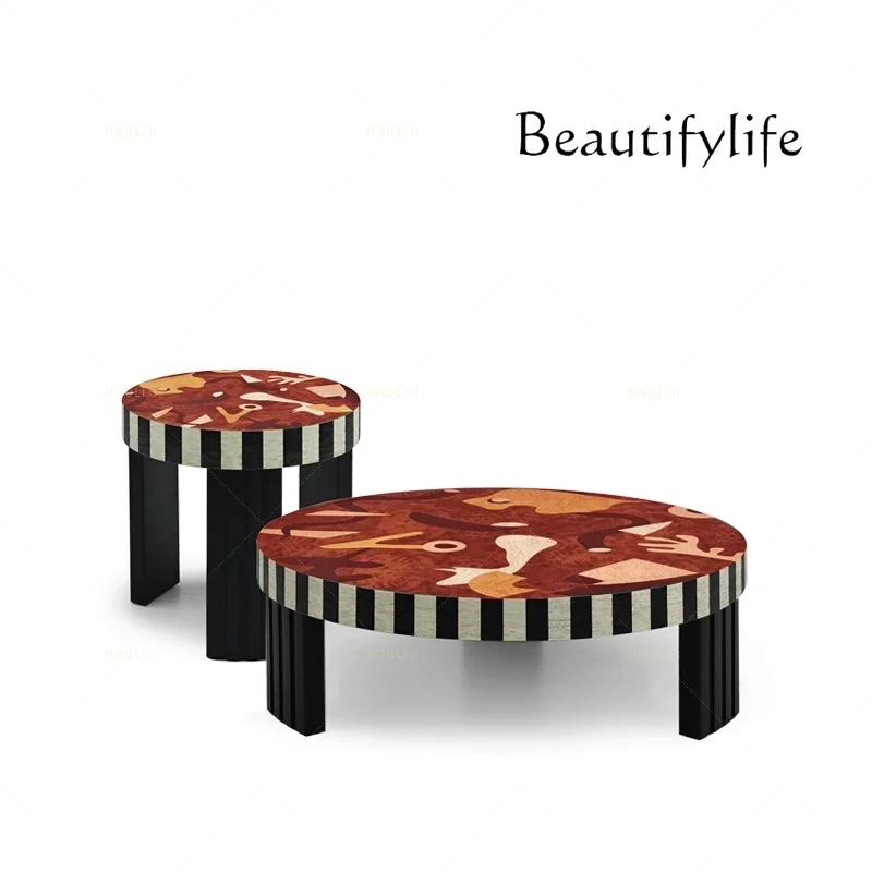 vV Medieval style solid wood coffee table living room small apartment household round coffee table designer artistic sense
vV Medieval style solid wood coffee table living room small apartment household round coffee table designer artistic sense