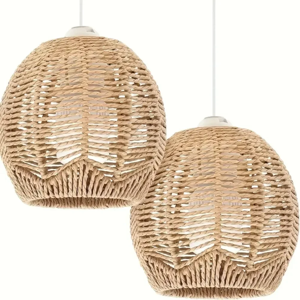 15CM Boho Simulated Rattan Lamp Handmade Woven Chandelier Vintage Lampshade Home Decor Hanging Pendant Bedroom Restaurant E27
15CM Boho Simulated Rattan Lamp Handmade Woven Chandelier Vintage Lampshade Home Decor Hanging Pendant Bedroom Restaurant E27