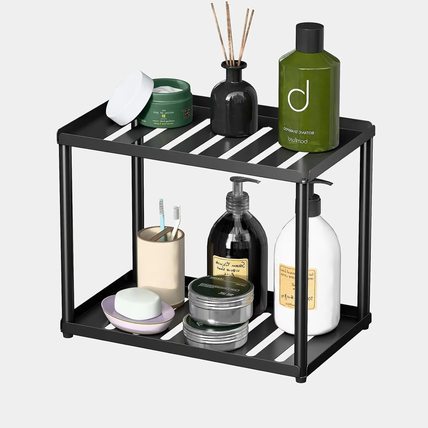 2 Tier Bathroom Counter Organizer, Rectangular Vanity Organizer Shelf, Skincare and Makeup Countertop Storage Rack for Kitchen, Bathroom, Bedroom, Black (Standard Version)
2 Tier Bathroom Counter Organizer, Rectangular Vanity Organizer Shelf, Skincare and Makeup Countertop Storage Rack for Kitchen, Bathroom, Bedroom, Black (Standard Version)