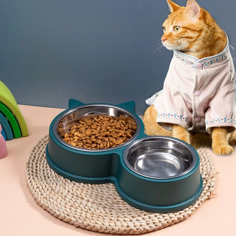 New puppy Kitten feeding supplies Two pet bowls Dog food drinker Stainless steel pet drinking dish Feeder access device 
New puppy Kitten feeding supplies Two pet bowls Dog food drinker Stainless steel pet drinking dish Feeder access device