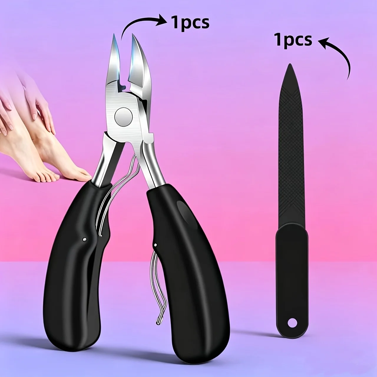 2pcs professional foot and nail care tools - stainless steel nail care tools, including nail clippers and nail files
2pcs professional foot and nail care tools - stainless steel nail care tools, including nail clippers and nail files