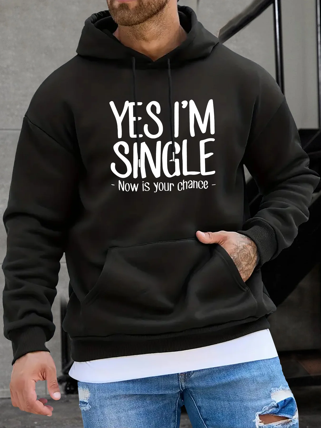 One casual brown hoodie with the words "Yes, I'm single" printed on it - drawstring hood, front pocket
One casual brown hoodie with the words "Yes, I'm single" printed on it - drawstring hood, front pocket