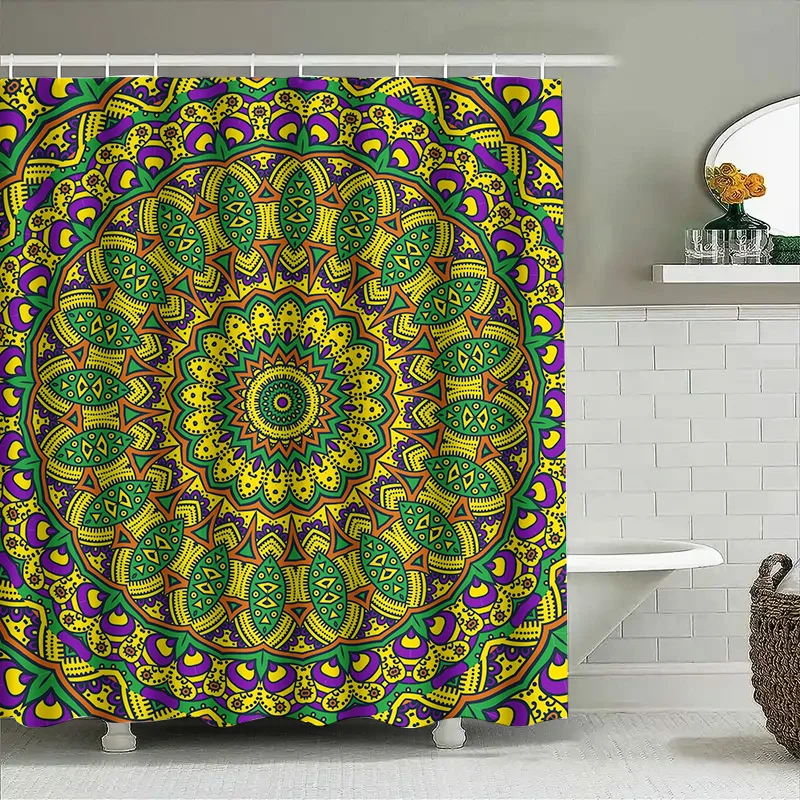 Bright Bohemian Mandala Bath Shower Curtain, Green Purple Yellow Floral Decor, Polyester Fabric for Home Bathroom Drape 72 x 84,
Bright Bohemian Mandala Bath Shower Curtain, Green Purple Yellow Floral Decor, Polyester Fabric for Home Bathroom Drape 72 x 84,
