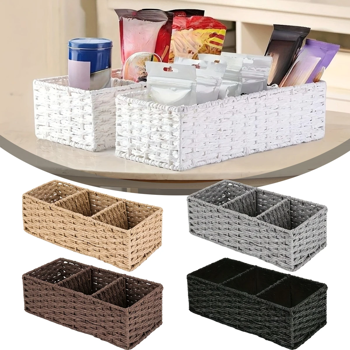 1PC Handmade Woven Three Compartment Storage Basket Gourd Grass Rattan Woven Storage Basket Desktop Organize Boxes 36x10x15cm
1PC Handmade Woven Three Compartment Storage Basket Gourd Grass Rattan Woven Storage Basket Desktop Organize Boxes 36x10x15cm