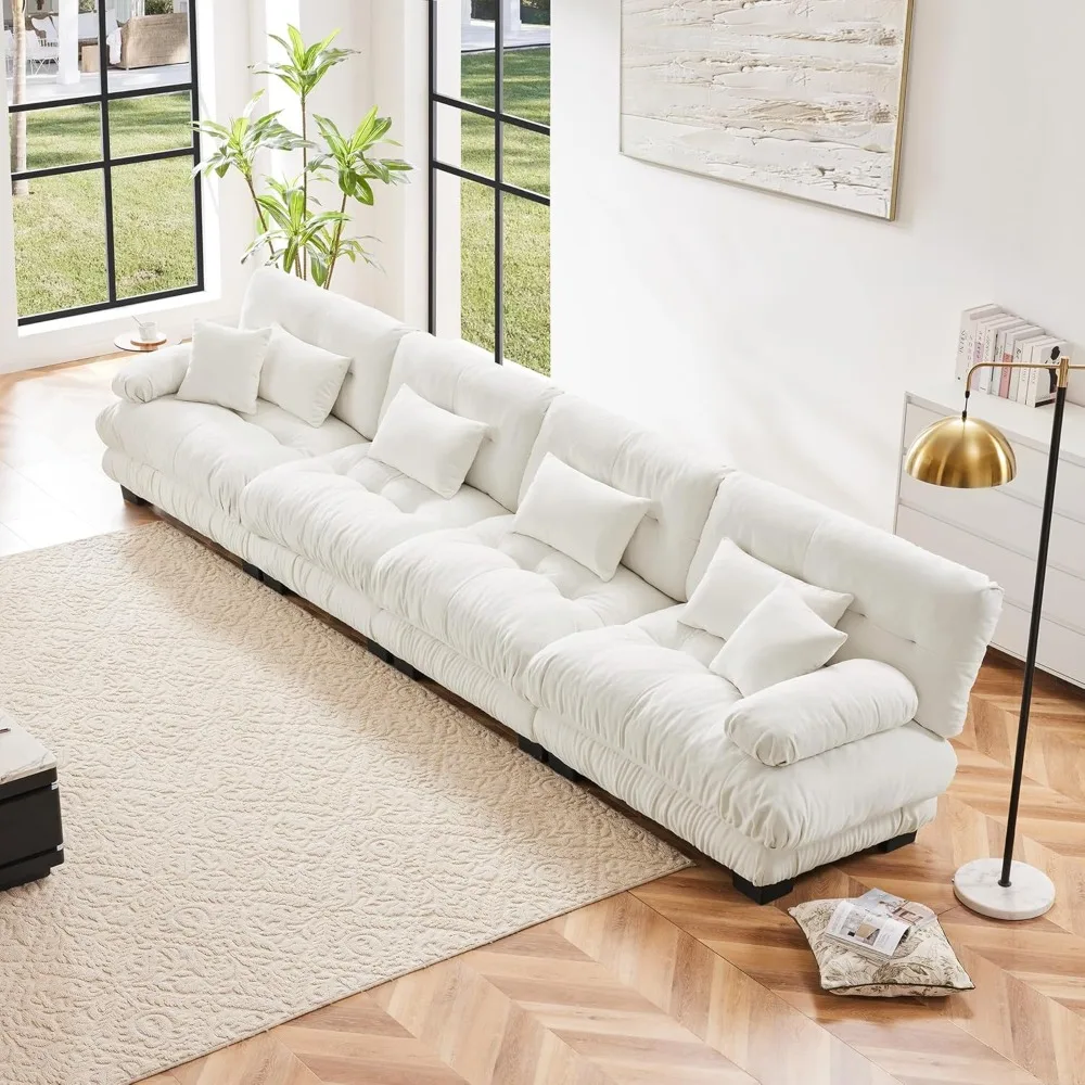 Modular combination sofa, 173.2 "oversized 4 seat sofa, 6 pillows, snow velvet deep seat sofa
Modular combination sofa, 173.2 "oversized 4 seat sofa, 6 pillows, snow velvet deep seat sofa