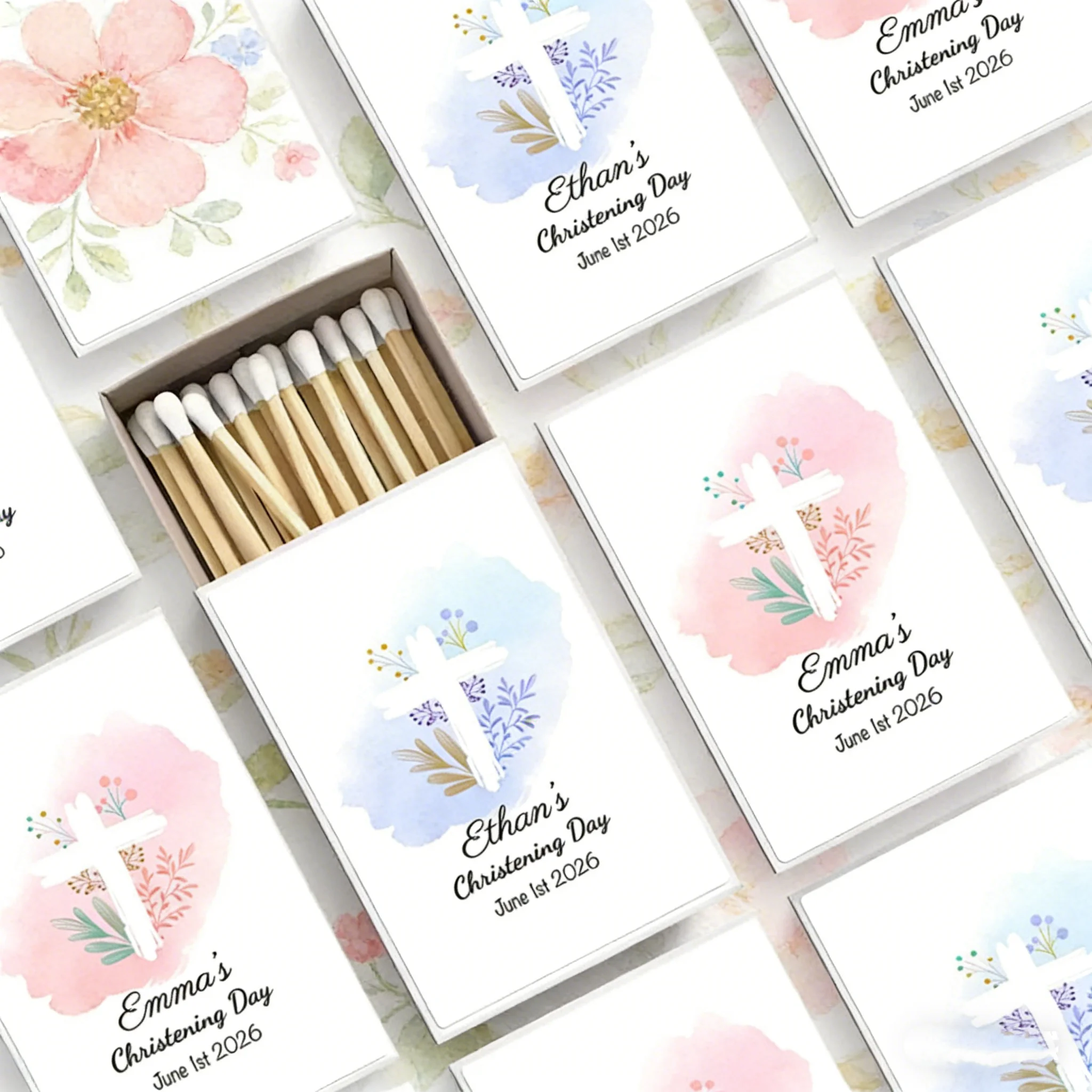 Personalized Baptism Matchbook Favors, Holy Communion & Baby Shower Gifts for Boys and Girls
Personalized Baptism Matchbook Favors, Holy Communion & Baby Shower Gifts for Boys and Girls