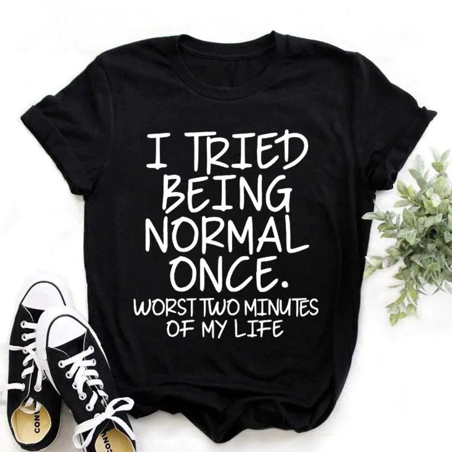 Fashion Funny I Tried Being Normal Once Printed T-shirts Women Summer Casual Short Sleeved T-shirts Round Neck Tops
Fashion Funny I Tried Being Normal Once Printed T-shirts Women Summer Casual Short Sleeved T-shirts Round Neck Tops