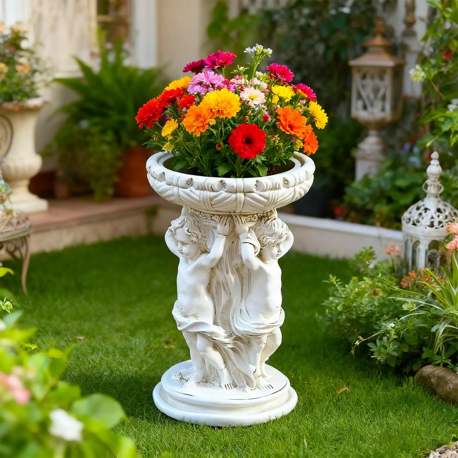 Горшки для растений, статуя ангела, контейнер из смолы, устойчивый к атмосферным воздействиям, винтажные декоративные цветочные горшки, уличный для наружного двора, патио, сада
Горшки для растений, статуя ангела, контейнер из смолы, устойчивый к атмосферным воздействиям, винтажные декоративные цветочные горшки, уличный для наружного двора, патио, сада