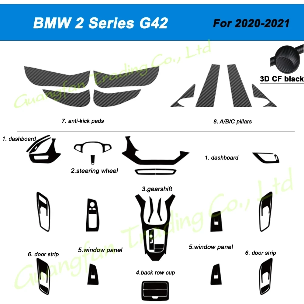 3D/5D Carbon Fiber Car Interior Center Console Cover Color Change Molding Sticker Decals For BMW 2 Series G42 2020-2021
3D/5D Carbon Fiber Car Interior Center Console Cover Color Change Molding Sticker Decals For BMW 2 Series G42 2020-2021