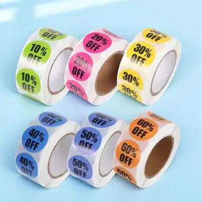 6 Rolls Adhesive Stickers Percent Off Labels Round Self Adhesive Price Tags for Retail Store Supermarket Sale Display
6 Rolls Adhesive Stickers Percent Off Labels Round Self Adhesive Price Tags for Retail Store Supermarket Sale Display