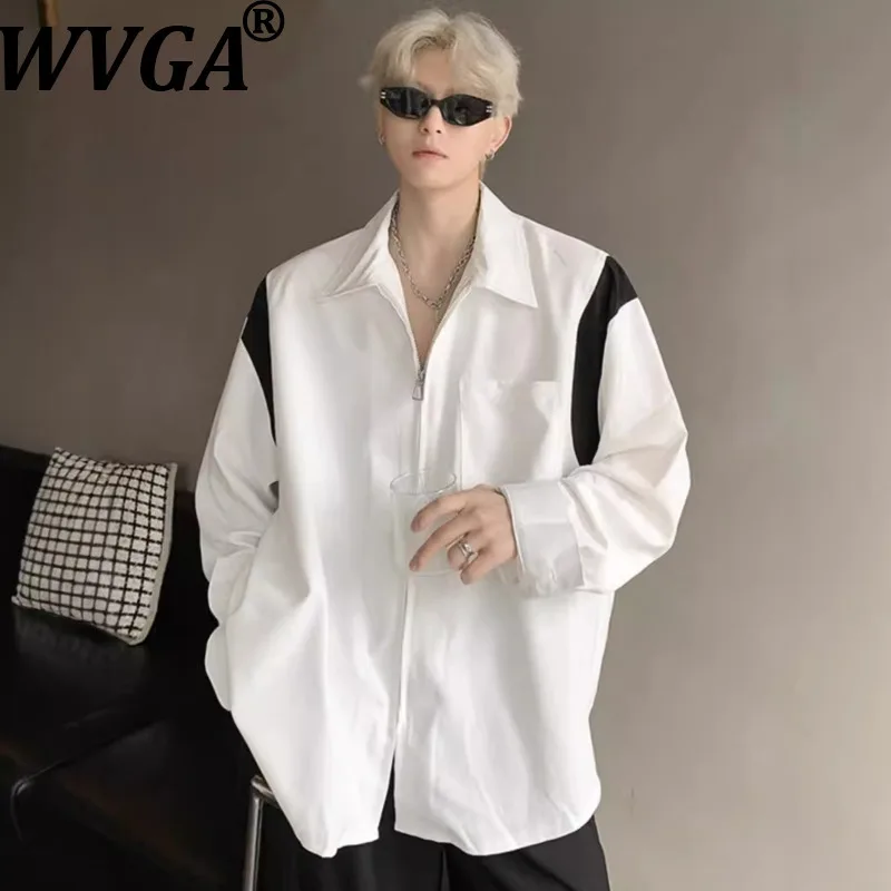 WVGA Spring Autumn New Men High-End Patchwork Trendy Zipper Long Sleeve Shirt Niche Chic Casual Turn-Down Collar Top Ins W17697
WVGA Spring Autumn New Men High-End Patchwork Trendy Zipper Long Sleeve Shirt Niche Chic Casual Turn-Down Collar Top Ins W17697