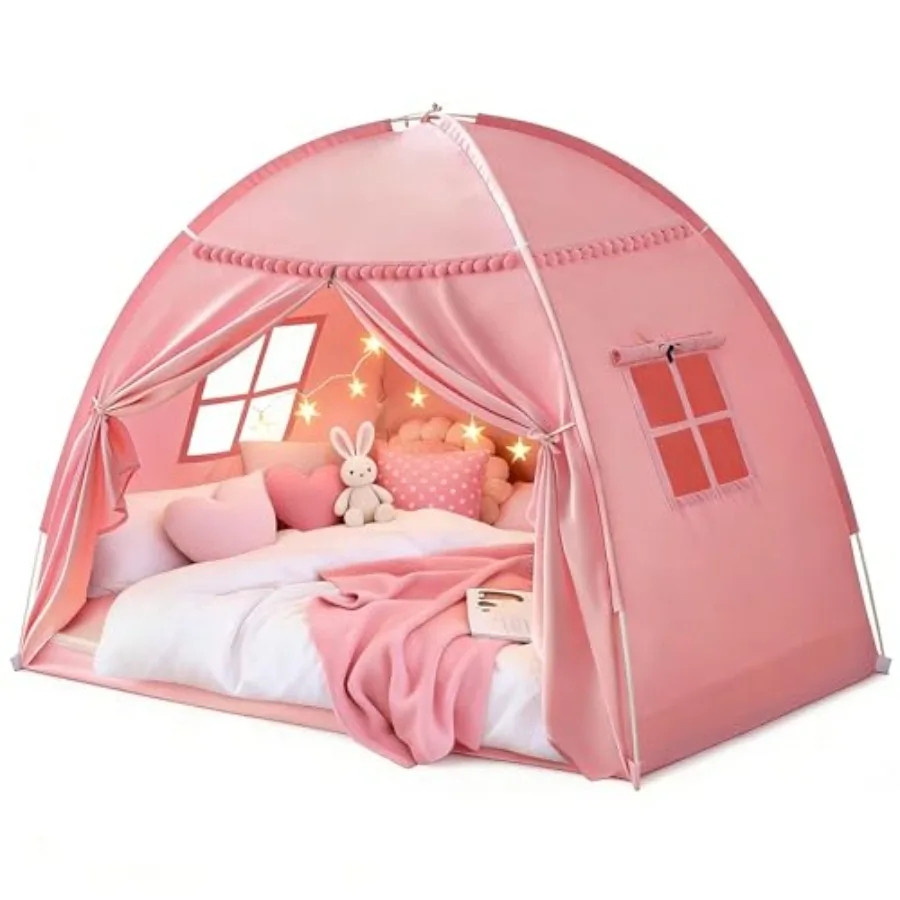 Full Size Bed Canopy Tent for - Blackout Privacy Bed Tent with LED Lights for Bunk Beds Indoor Portable Playhouse in Pink for B
Full Size Bed Canopy Tent for - Blackout Privacy Bed Tent with LED Lights for Bunk Beds Indoor Portable Playhouse in Pink for B