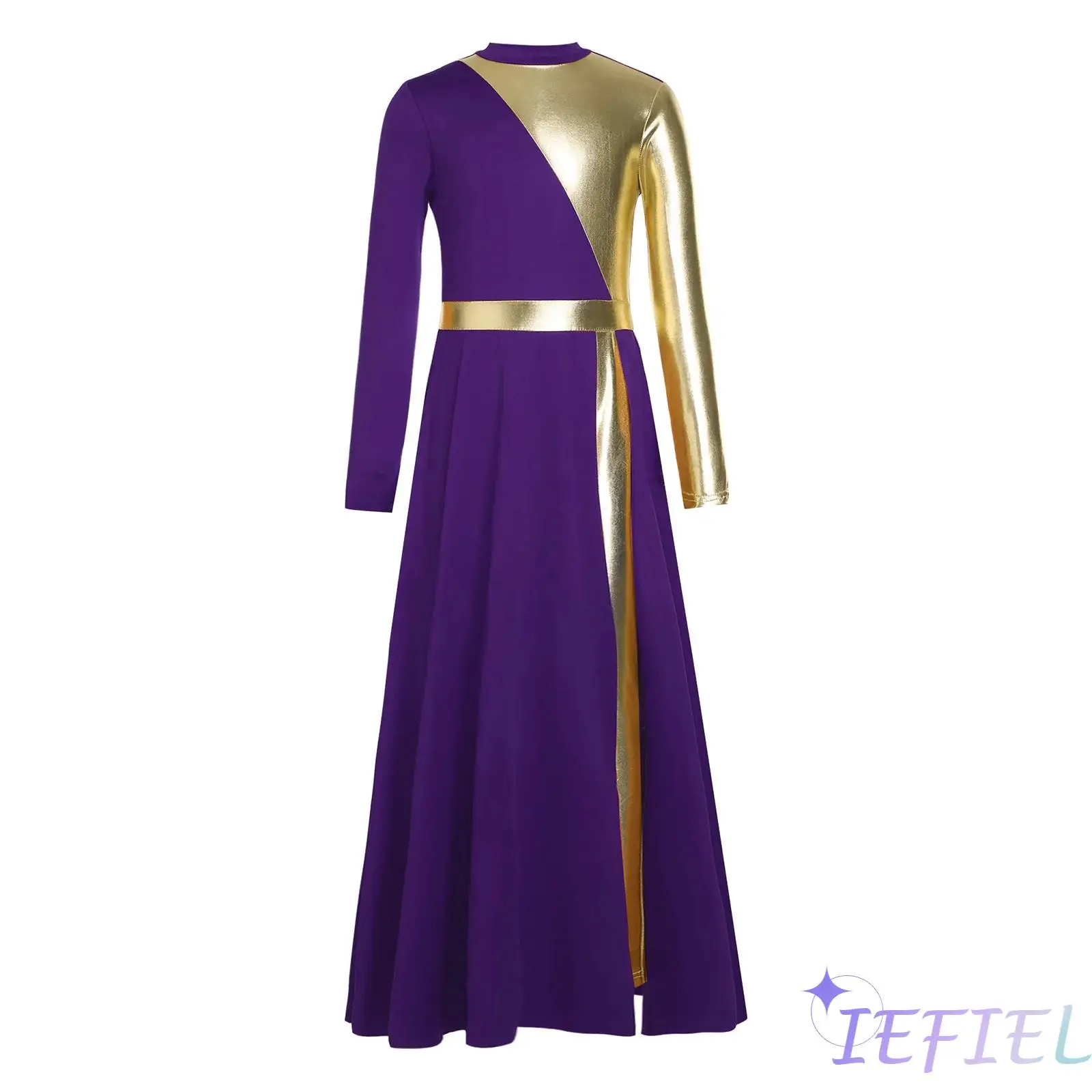 Kids Girls Praise Modern Dance Dress Church Choir Costume Metallic Color Block Patchwork Long Sleeve Ankle Length Split Dresses
Kids Girls Praise Modern Dance Dress Church Choir Costume Metallic Color Block Patchwork Long Sleeve Ankle Length Split Dresses