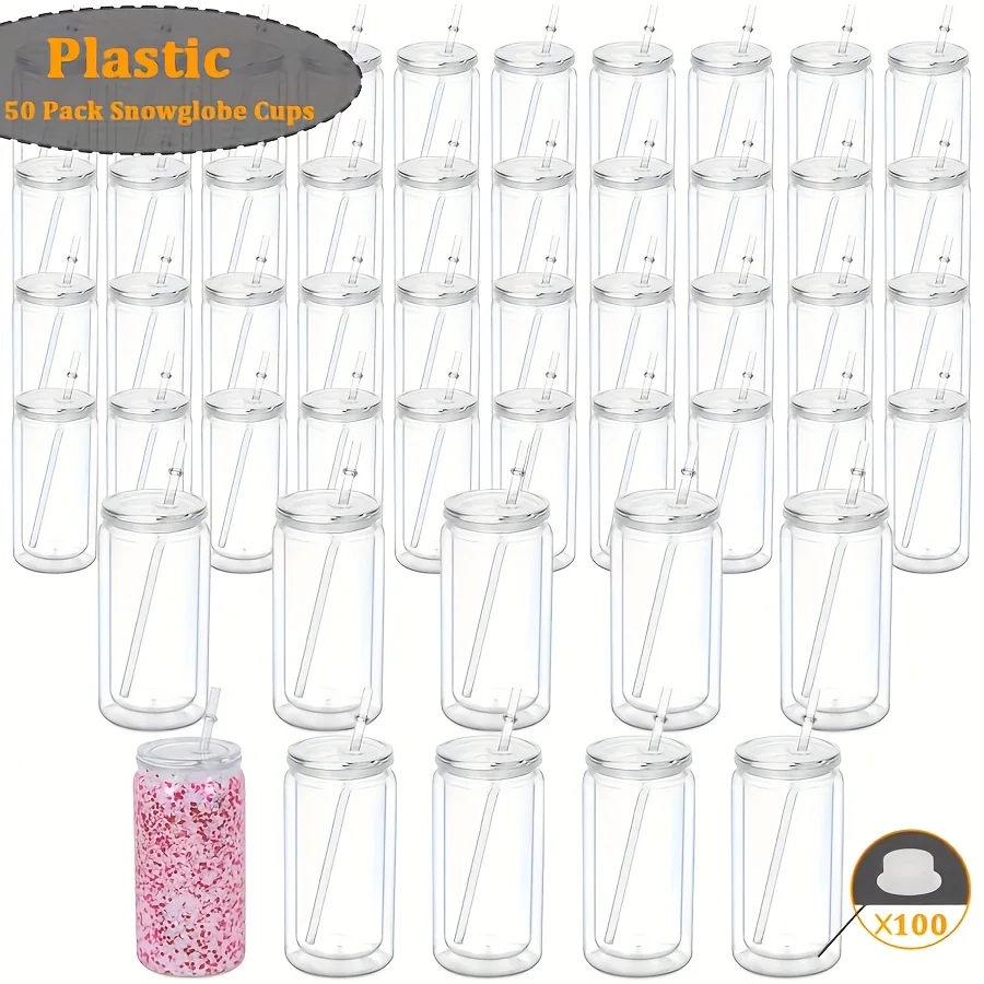 50pcs double-walled plastic tumblers with straw and lid, DIY snowball cups,leak proof, reusable coffee mugs, water bottles, party cups, special gifts for family, Halloween Christmas Party Supplies, Portable Water Bottles Cups for Home Office Travel
50pcs double-walled plastic tumblers with straw and lid, DIY snowball cups,leak proof, reusable coffee mugs, water bottles, party cups, special gifts for family, Halloween Christmas Party Supplies, Portable Water Bottles Cups for Home Office Travel