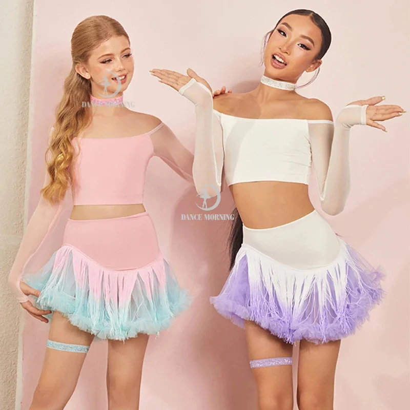 2025 ZYM Latin Dance Clothes Kids Girls Boat Neck Short Tops Fluffy Fringe Skirt Cha Cha Dance Performance Practice Wear NV24812
2025 ZYM Latin Dance Clothes Kids Girls Boat Neck Short Tops Fluffy Fringe Skirt Cha Cha Dance Performance Practice Wear NV24812