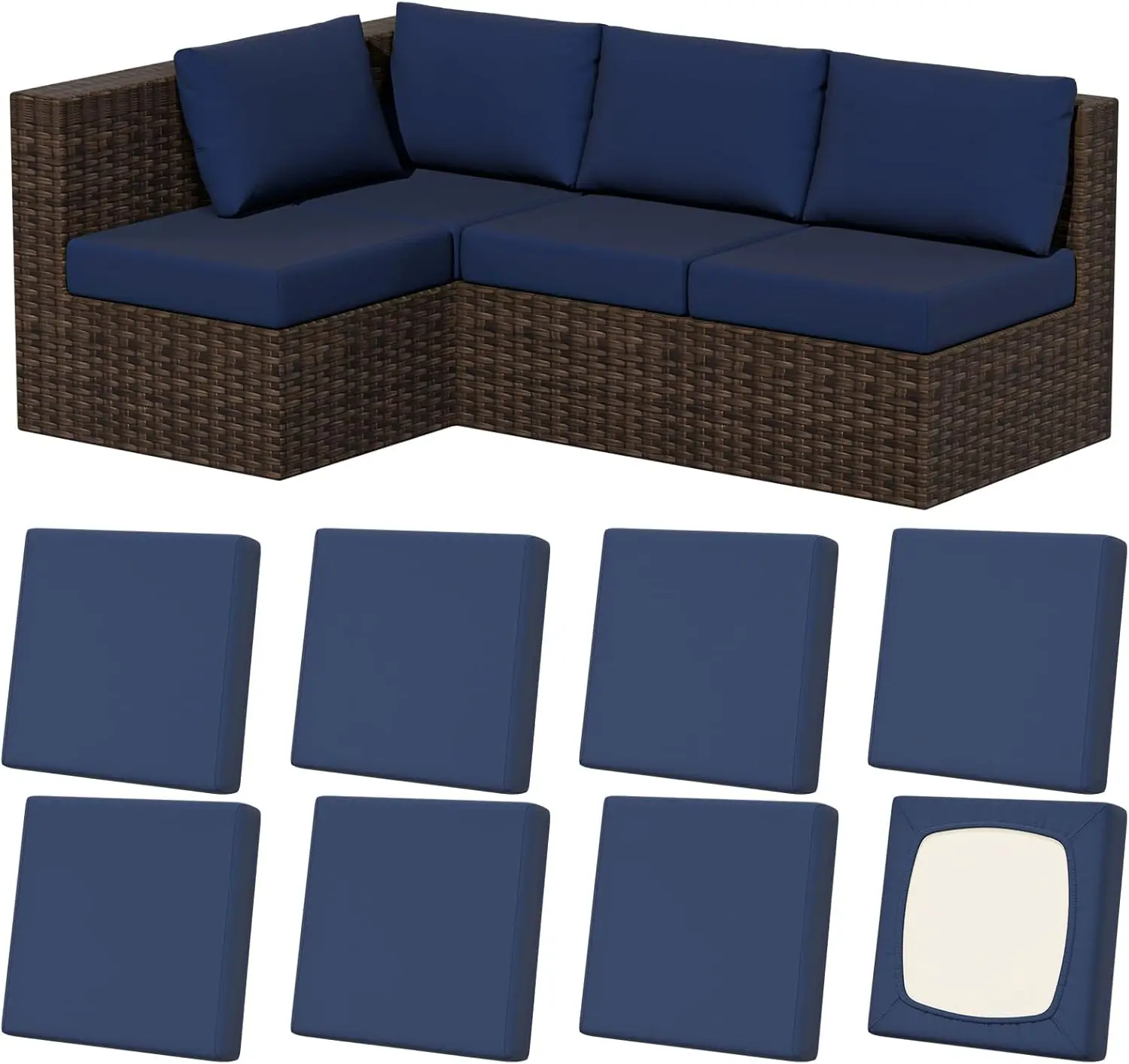 8Pcs Stretch Patio Cushion Covers, Outdoor Couch & Sofa Replacement Slipcovers for Patio Furniture Cushion Covers, Washable Reus
8Pcs Stretch Patio Cushion Covers, Outdoor Couch & Sofa Replacement Slipcovers for Patio Furniture Cushion Covers, Washable Reus