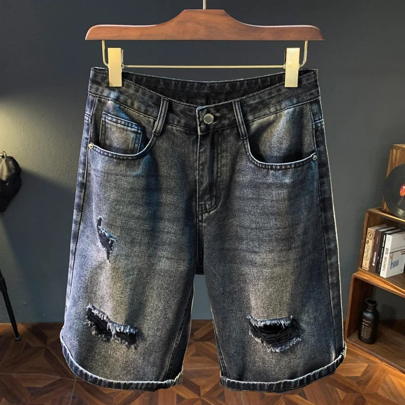 Men's Ripped Denim Shorts 2026 Summer American High Street Style Loose Breathable Versatile Casual Daily 5 Inches
Men's Ripped Denim Shorts 2026 Summer American High Street Style Loose Breathable Versatile Casual Daily 5 Inches