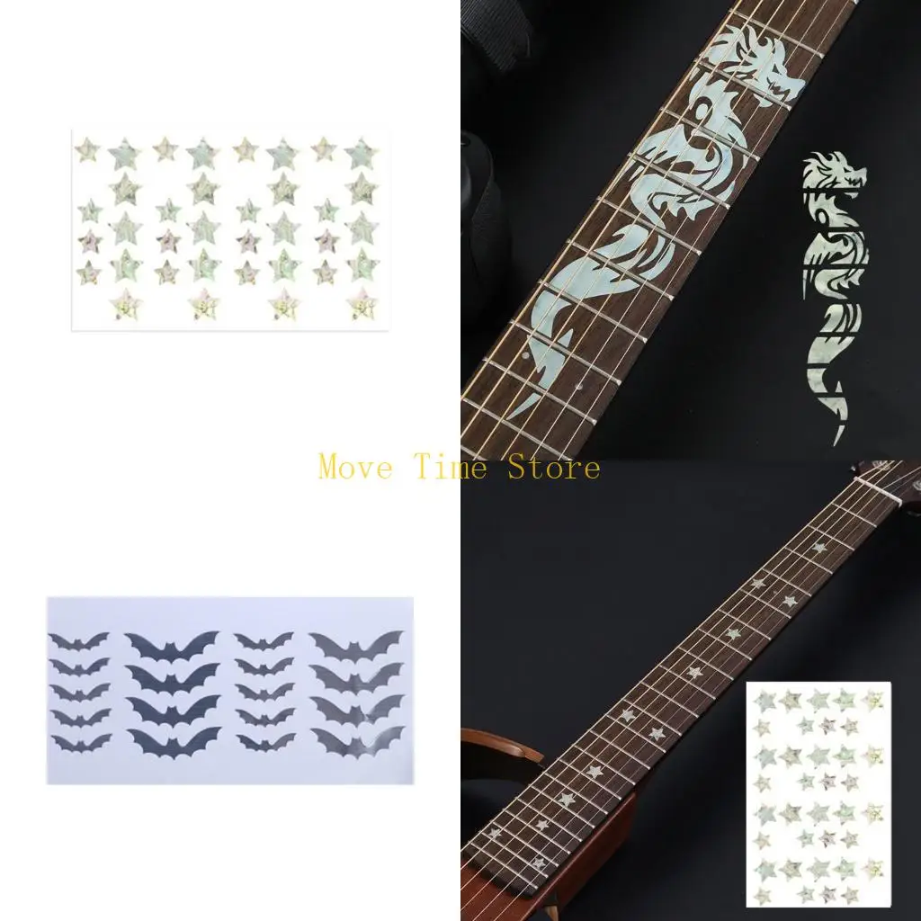 92ME Removable Guitar Fretboard Stickers Easy Install Learning Aid For New Player