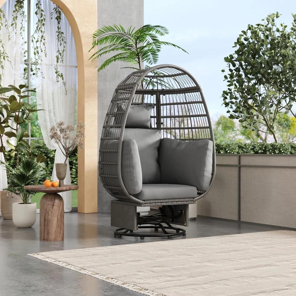 TREXM Outdoor Swivel Chair with Cushions, Rattan Egg Patio Chair with Rocking Function for Balcony, Poolside and Garden (Grey Wi
TREXM Outdoor Swivel Chair with Cushions, Rattan Egg Patio Chair with Rocking Function for Balcony, Poolside and Garden (Grey Wi
