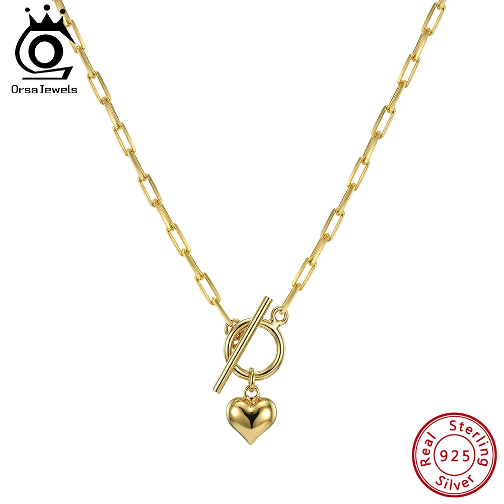 ORSA JEWELS Оригинальное колье-цепочка из стерлингового серебра 925 пробы с сердечком, дизайн «скрепка», в форме сердца, на ключицу, ювелирное изделие SC97
ORSA JEWELS Оригинальное колье-цепочка из стерлингового серебра 925 пробы с сердечком, дизайн «скрепка», в форме сердца, на ключицу, ювелирное изделие SC97