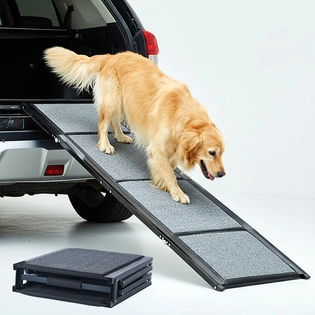 Foldable Pet Ramp for Cars, SUVs & Trucks - 63" Long, Non-Slip Surface, Supports Up to 250LBS for Medium/Large Dogs
Foldable Pet Ramp for Cars, SUVs & Trucks - 63" Long, Non-Slip Surface, Supports Up to 250LBS for Medium/Large Dogs